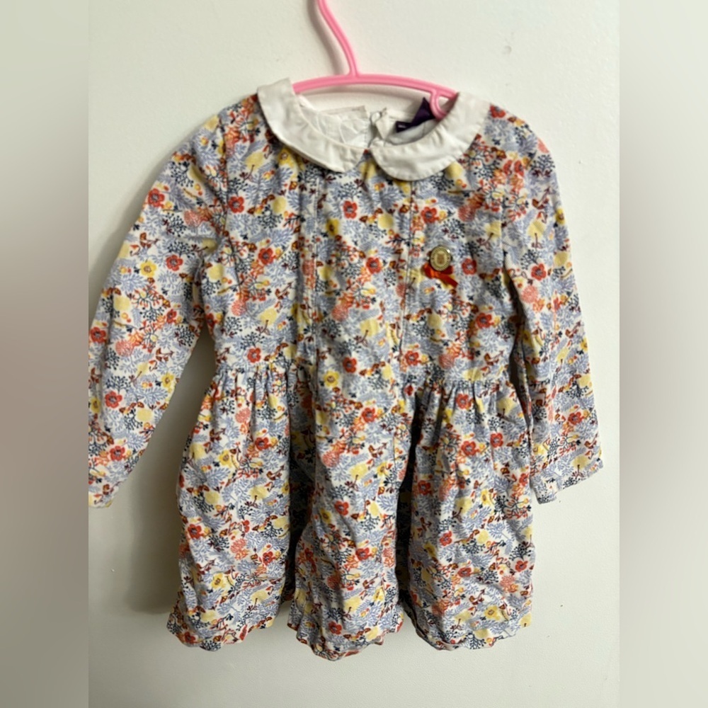 Sergent Marjorie Floral Long Sleeve Dress with White Collar 3 years